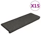 15 db szizál hatású antracitszürke lépcsőszőnyeg 65x21x4 cm
