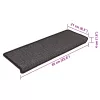 15 db szizál hatású antracitszürke lépcsőszőnyeg 65x21x4 cm