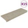 15 db szizál hatású zöld öntapadó lépcsőszőnyeg 65x21x4 cm