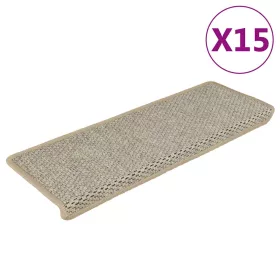   15 db szizál hatású zöld öntapadó lépcsőszőnyeg 65x21x4 cm