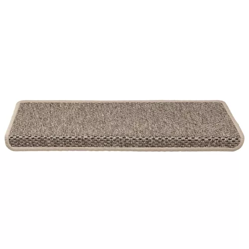 15 db szizál hatású sötét bézsszínű lépcsőszőnyeg 65x21x4 cm