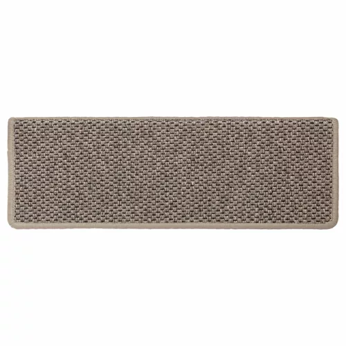15 db szizál hatású sötét bézsszínű lépcsőszőnyeg 65x21x4 cm