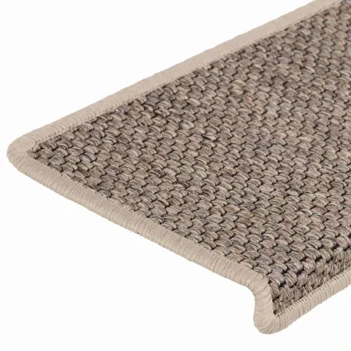 15 db szizál hatású sötét bézsszínű lépcsőszőnyeg 65x21x4 cm