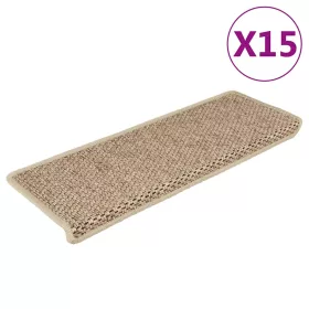   15 db szizál hatású homokszínű öntapadó lépcsőszőnyeg 65x21x4cm