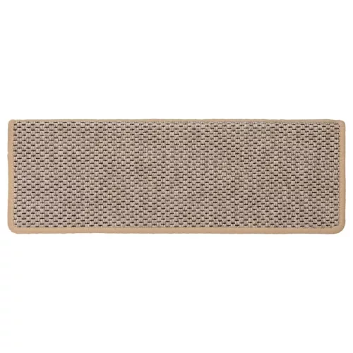 15 db szizál hatású világos bézsszínű lépcsőszőnyeg 65x21x4 cm