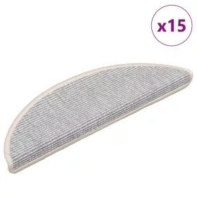   15 db ezüst színű, félkör alakú lépcsőszőnyeg 56 x 17 x 3 cm