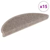 15 db sötétbézs félkör alakú lépcsőszőnyeg 56 x 17 x 3 cm