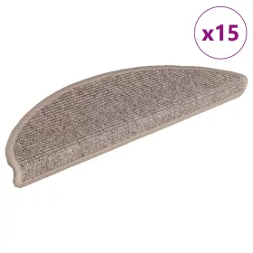   15 db sötétbézs félkör alakú lépcsőszőnyeg 56 x 17 x 3 cm