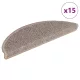 15 db sötétbézs félkör alakú lépcsőszőnyeg 56 x 17 x 3 cm