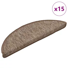   15 db világosbarna félkör alakú lépcsőszőnyeg 56 x 17 x 3 cm