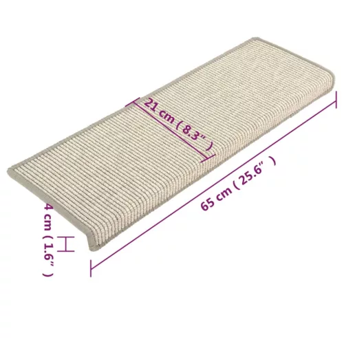 15 db ezüst színű, téglalap alakú szélű lépcsőszőnyeg 65 x 21 x 4 cm