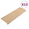 15 db világosbarna, téglalap alakú szélű lépcsőszőnyeg 65 x 21 x 4 cm