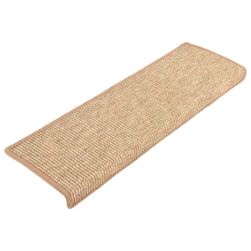 15 db világosbarna, téglalap alakú szélű lépcsőszőnyeg 65 x 21 x 4 cm