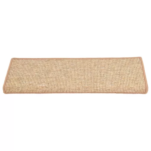 15 db világosbarna, téglalap alakú szélű lépcsőszőnyeg 65 x 21 x 4 cm