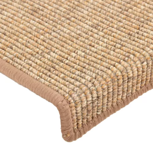 15 db világosbarna, téglalap alakú szélű lépcsőszőnyeg 65 x 21 x 4 cm