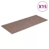 15 db öntapadós lépcsőszőnyeg 60 x 25 cm világosbarna téglalap alakú