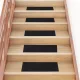 Öntapadós lépcsőszőnyegek 15 db 60 x 25 cm fekete téglalap alakú