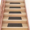 Öntapadós lépcsőszőnyegek 15 db 60 x 25 cm antracitszürke téglalap alakú