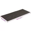 Öntapadós lépcsőszőnyegek 15 db 60 x 25 cm antracitszürke téglalap alakú