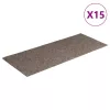 Öntapadós lépcsőszőnyegek 15 db 60 x 25 cm bézs téglalap alakú