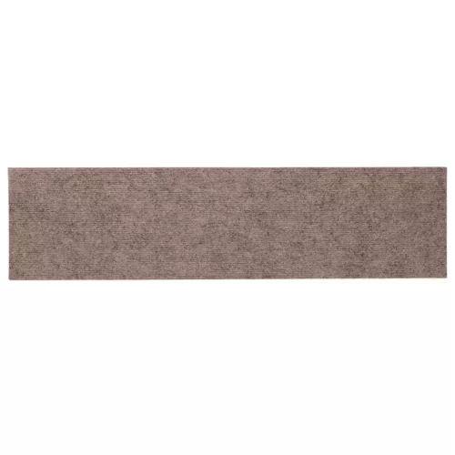 15 db öntapadós lépcsőszőnyeg, 76 x 20 cm, világosbarna, téglalap alakú