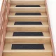 Öntapadós lépcsőszőnyegek 15 db 76 x 20 cm szürke téglalap alakú