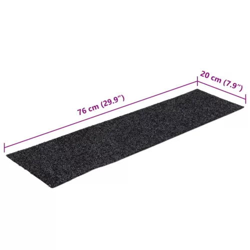 Öntapadós lépcsőszőnyegek 15 db 76 x 20 cm szürke téglalap alakú