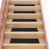 Öntapadós lépcsőszőnyegek 15 db 76 x 20 cm fekete téglalap alakú