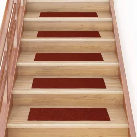   15 db öntapadós lépcsőszőnyeg 76 x 20 cm bordói téglalap alakú