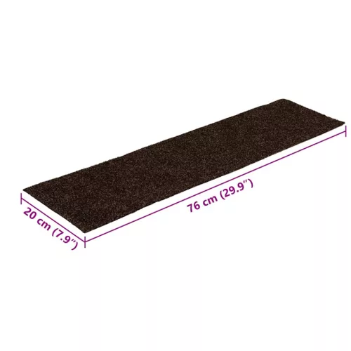 Öntapadós lépcsőszőnyegek 15 db 76 x 20 cm barna téglalap alakú
