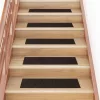 Öntapadós lépcsőszőnyegek 15 db 76 x 20 cm sötétbarna téglalap alakú
