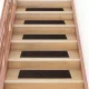 Öntapadós lépcsőszőnyegek 15 db 76 x 20 cm sötétbarna téglalap alakú