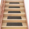 Öntapadós lépcsőszőnyegek 15 db 76 x 20 cm antracitszürke téglalap alakú