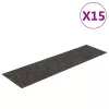 Öntapadós lépcsőszőnyegek 15 db 76 x 20 cm antracitszürke téglalap alakú