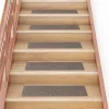 Öntapadós lépcsőszőnyegek 15 db 76 x 20 cm bézs téglalap alakú