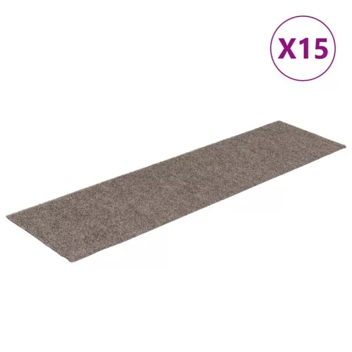 Öntapadós lépcsőszőnyegek 15 db 76 x 20 cm bézs téglalap alakú