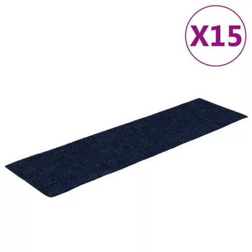 Öntapadós lépcsőszőnyegek 15 db 76 x 20 cm sötétkék téglalap alakú