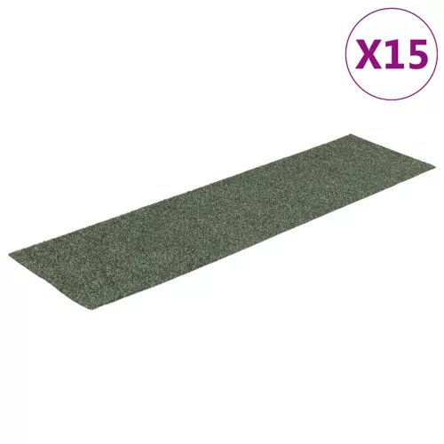 Öntapadós lépcsőszőnyegek 15 db 76 x 20 cm zöld téglalap alakú