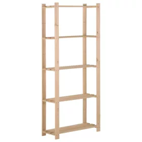  5 szintes tömör fenyőfa tárolóállvány 80 x 28,5 x 170 cm