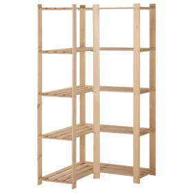   5 szintes tömör fenyőfa sarok-tárolóállvány 82,5x82,5x170 cm