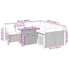 9 részes fekete polyrattan kerti ülőgarnitúra párnákkal