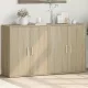 2 db sonoma tölgy színű szerelt fa tálalószekrény 60x31x70 cm