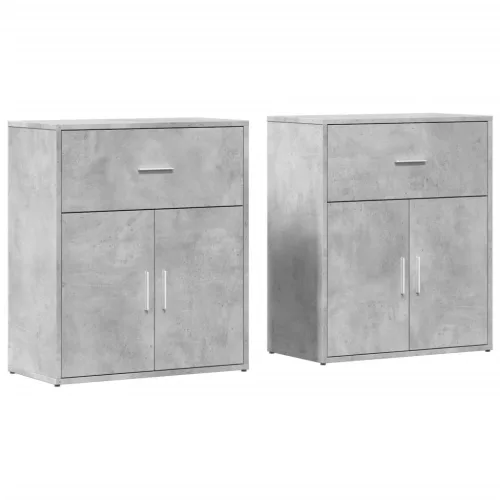 2 db betonszürke szerelt fa tálalószekrény 60 x 31 x 70 cm
