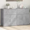 2 db betonszürke szerelt fa tálalószekrény 60 x 31 x 70 cm