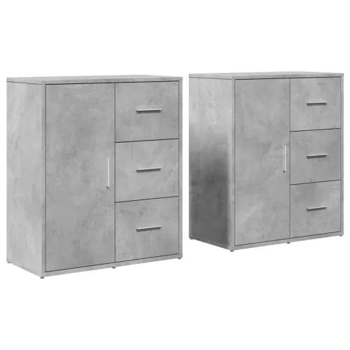 2 db betonszürke szerelt fa tálalószekrény 60 x 31 x 70 cm