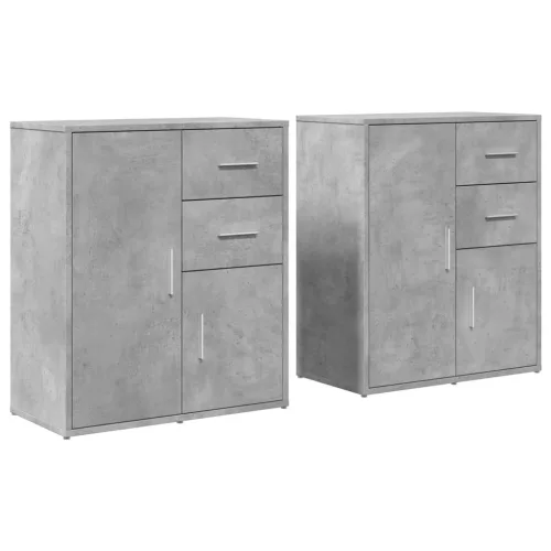 2 db betonszürke szerelt fa tálalószekrény 60 x 31 x 70 cm