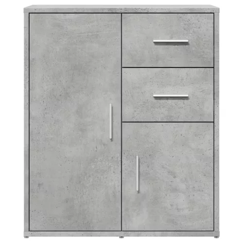 2 db betonszürke szerelt fa tálalószekrény 60 x 31 x 70 cm
