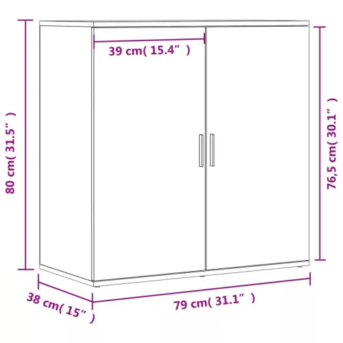 2 db fekete szerelt fa tálalószekrény 79 x 38 x 80 cm