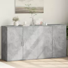   2 db betonszürke szerelt fa tálalószekrény 79 x 38 x 80 cm