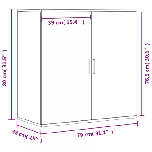 2 db betonszürke szerelt fa tálalószekrény 79 x 38 x 80 cm